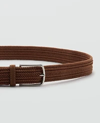 Mango Men's Braided Elastic Belt