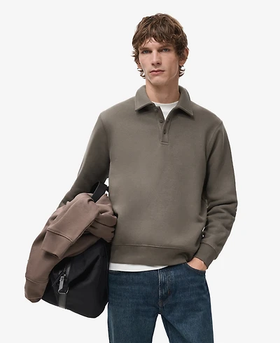 Mango Men's Regular-Fit Polo Sweatshirt