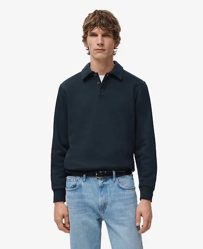 Mango Men's Regular-Fit Polo Sweatshirt
