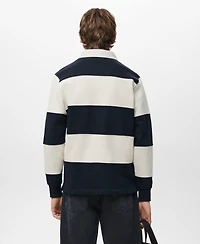 Mango Men's Striped Polo Sweatshirt