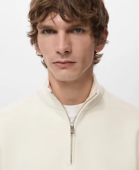 Mango Men's Regular-Fit Cotton Zipper Sweatshirt