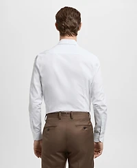 Mango Men's Slim Fit Cotton Striped Dress Shirt