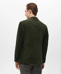 Mango Men's Slim-Fit Double-Breasted Corduroy Jacket