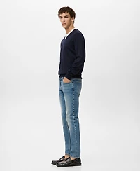 Mango Men's Merino Wool V-Neck Sweater