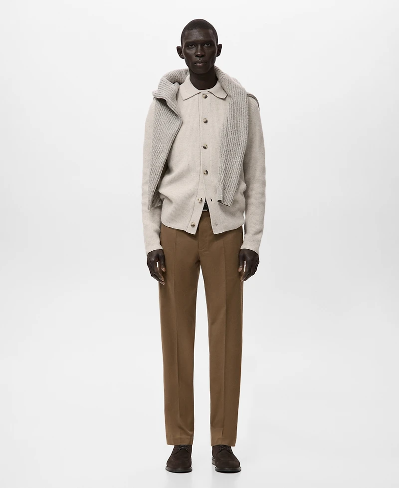 Mango Men's Regular-Fit Cotton Pants