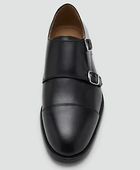 Mango Men's Double Buckle Leather Shoes