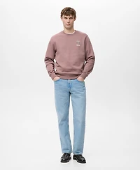 Mango Men's Printed Cotton Sweatshirt