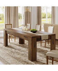Tribesigns Farmhouse Dining Table for 6-8, Large Rectangle Kitchen Table with Heavy Duty Legs