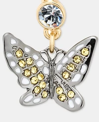 Anne Klein Mixed Stone Butterfly Clip-On Drop Earrings