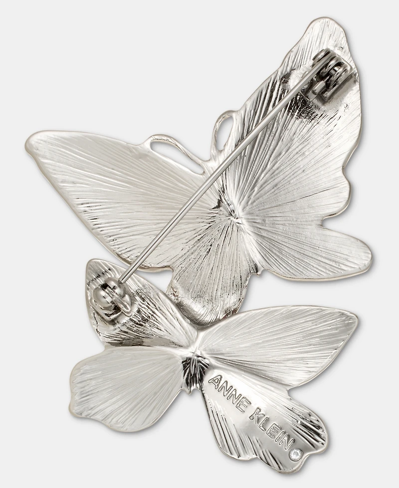 Anne Klein Pave Double Butterfly Pin