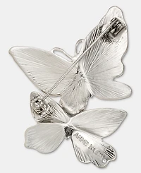 Anne Klein Pave Double Butterfly Pin