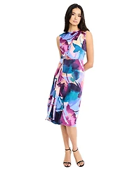Maggy London Women's Boat Neck Midi Dress