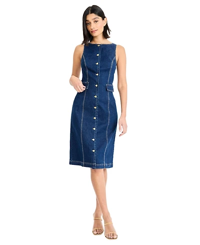 Maggy London Women's Sleeveless Button Detail Dress