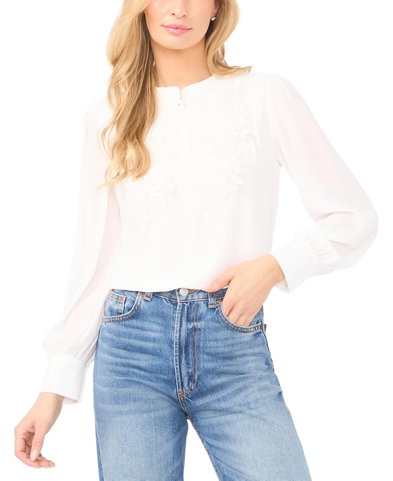 CeCe Women's Crewneck Long-Sleeve Top