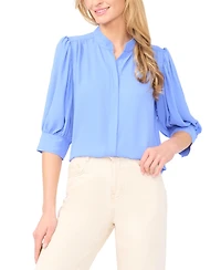 CeCe Women's 3/4-Sleeve Collared Button Down Top