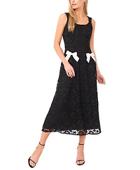CeCe Women's Wide Strap Princess Scoop Neck Midi Dress