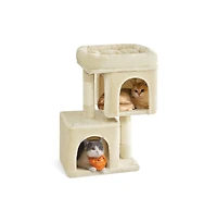Cozito 26.4-Inch Indoor Pet Play Tower with 2 Cat Caves, Scratching Posts, Top Perch, Anti-Tip Kit