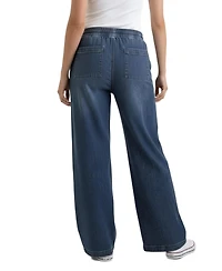 Women's Under the Belly Tie Waist Denim Wide Leg Pant - Motherhood Maternity