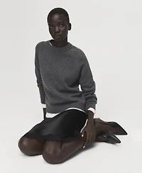 Mango Women's Satin Lace Skirt