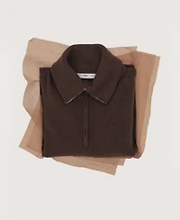 Mango Women's Contrasting Zipper Collar Sweater