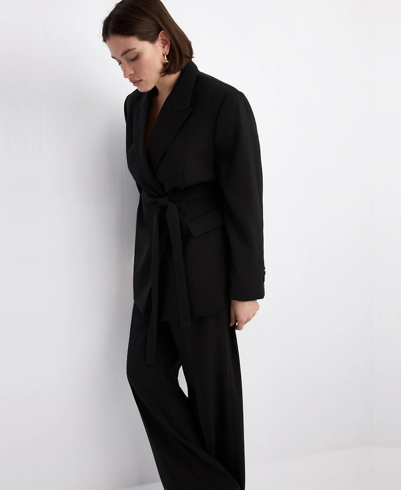 Mango Women's Scarf Suit Jacket