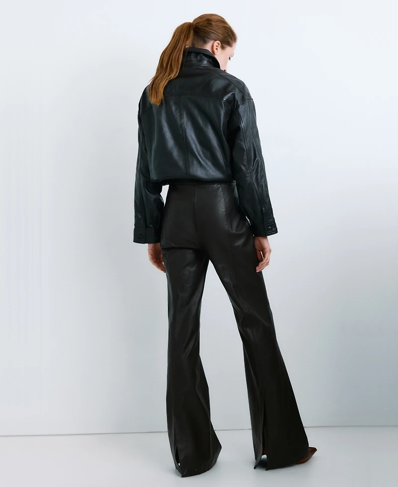 Mango Women's Wide-Leg Faux-Leather Pants