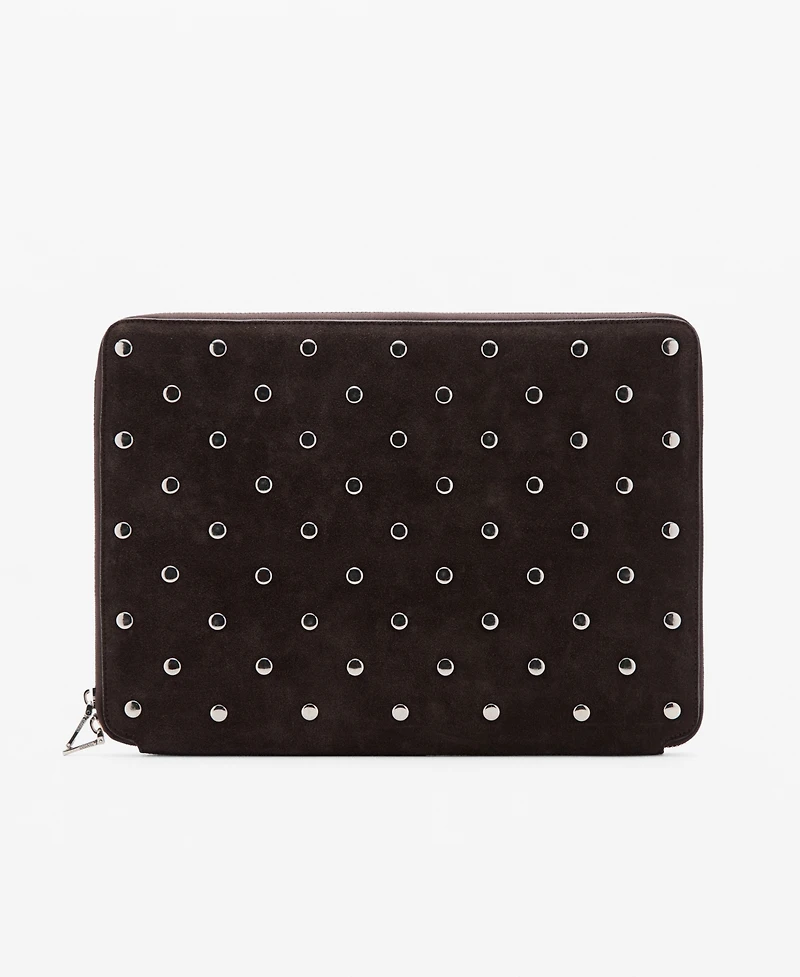 Mango Women's Studded Leather Laptop Case