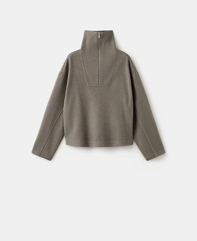 Mango Women's Turtleneck Zip Sweater