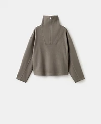 Mango Women's Turtleneck Zip Sweater