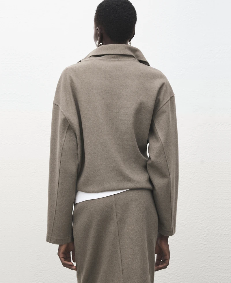 Mango Women's Turtleneck Zip Sweater