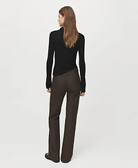 Mango Women's Polo-Neck Ribbed Sweater