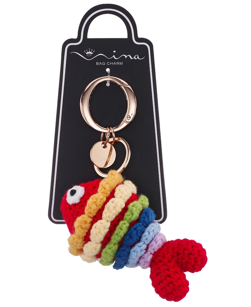 Nina Crochet rainbow fish bag charm