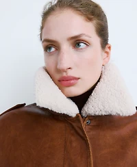 Mango Women's Fleece Collar Jacket