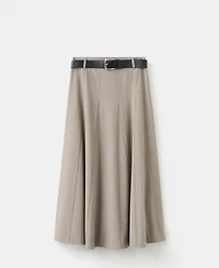 Mango Women's Godets and Belt A-Line Skirt