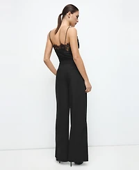 Mango Women's Pleated Wide Leg Pants