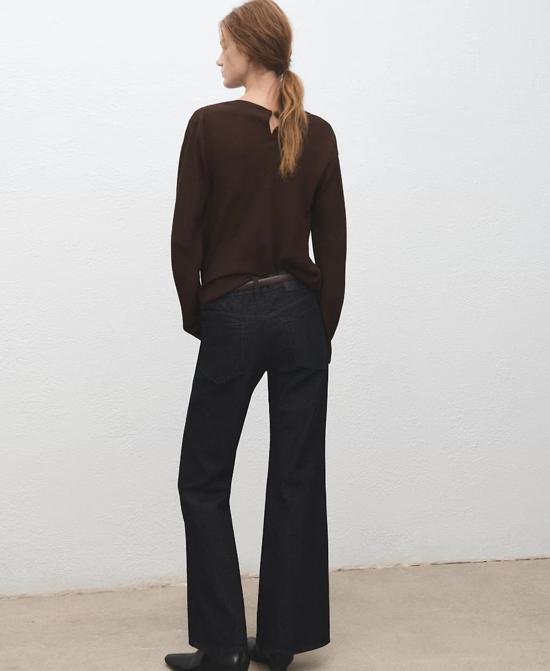 Mango Women's Draped Boat-Neck Blouse