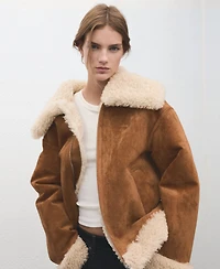 Mango Women's Double-Faced Shearling Jacket