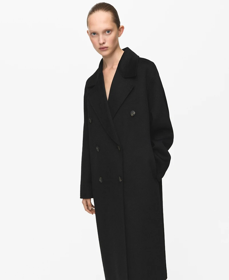 Mango Women's Handmade Oversized Wool Coat