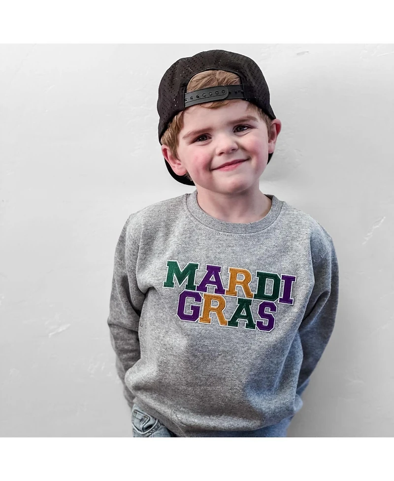Sweet Wink Big Boys Mardi Gras Patch Sweatshirt