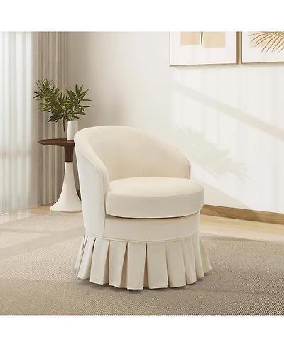 gaomon Mid Century Modern Upholstered Arm Chair, Tall Back Vanity Stool with Side Pockets & Wood Legs, Multi-Use for Makeup Desk Piano