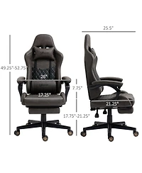Boyel Living Racing Gaming Chair Diamond Pu Leather High Back Swivel Recliner with Footrest