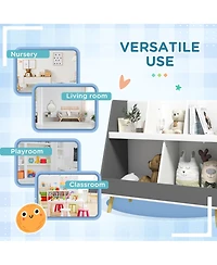Hongge 2 Tier Kids Bookcase with Toy Storage Compartments