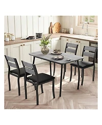 Gaomon Kitchen Table Dining Table Set For 4 5 Piece Metal Frame Kitchen Table And Chair Set for Dining Room