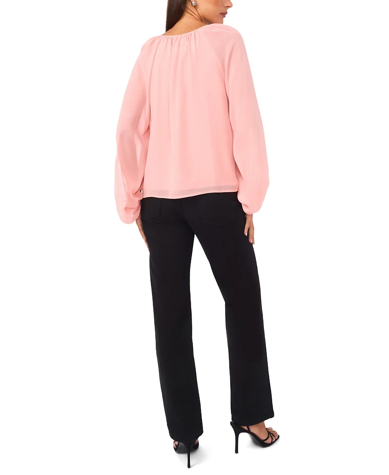 Vince Camuto Women's Balloon Sleeve V-Neck Top