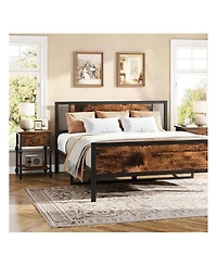 Gaomon Industrial 2-Tier End Table Nightstand, Drawer Storage Side Table Featured Bedside Organizer for Bedroom