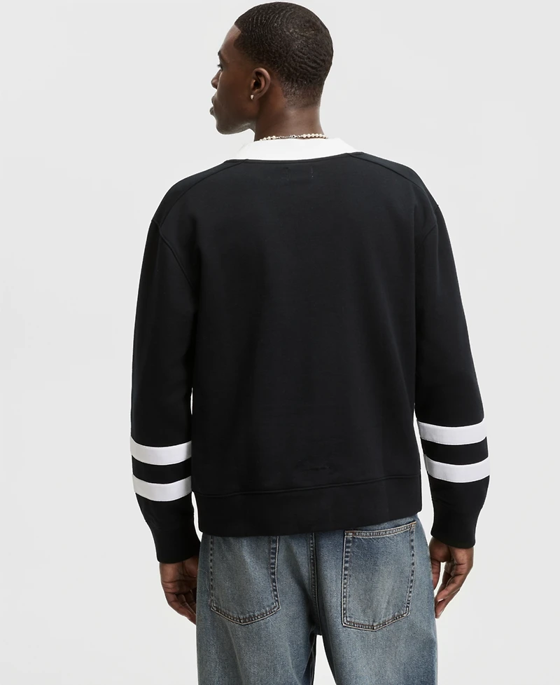 Mode of One Men's Relaxed-Fit Varsity V-Neck Shirt, Macy's Exclusive