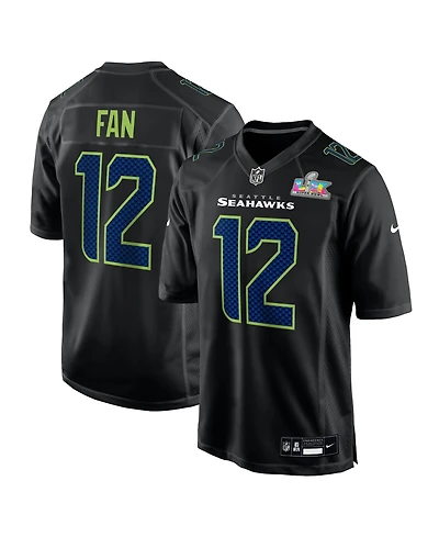 Nike Men's 12s Black Seattle Seahawks Super Bowl Lx Fashion Game Jersey