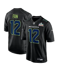 Nike Men's 12s Black Seattle Seahawks Super Bowl Lx Fashion Game Jersey