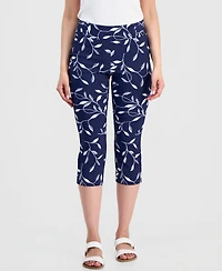 Jm Collection Petite Winding Leaves Rivet Capri Pants, Macy's Exclusive