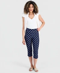 Jm Collection Petite Graphic Flourish Rivet Capri Pants, Macy's Exclusive